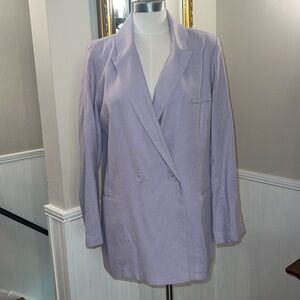 Krista light purple double breasted jacket. Large.